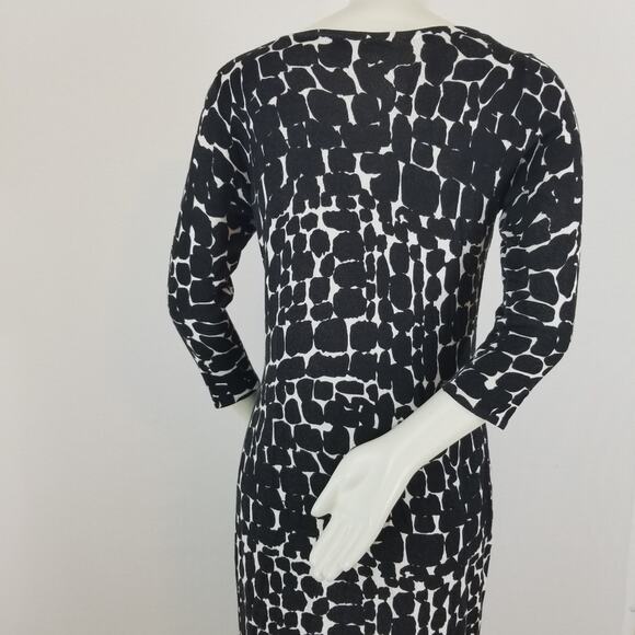 Kenneth Cole Knit Small Sweater Dress Animal print Black Long Sleeve Giraffe - Picture 5 of 9